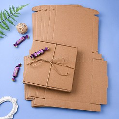 クラフト紙の折りたたみボックス  正方形  厚紙ギフト箱  メーリングボックス  バリーウッド  47.2x32.2x0.2cm  完成品：19x19x3cm&nbsp;LS-CON-F007-A08