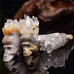 Natural Quartz Crystal Skull Display Decorations&nbsp;PW-WG44ED8-01