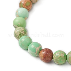 Natural Carnelian and Imperial Jasper Round Beaded Stretch Bracelets for Men Women&nbsp;BJEW-JB12147