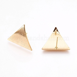 スタッドピアスパーツ  カン付き  ニッケルフリー  18KGP本金メッキ  三角形  22x19.5mm  穴：2mm  ピン：0.8mm&nbsp;LS-X-KK-T020-29G