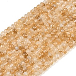 加熱された天然シトリンビーズ連売り  多面カット  ロンデル  6x4~4.5mm  穴：0.9mm  約85~86個/連  15.28~15.47''（38.8~39.3センチメートル）&nbsp;G-B175-B01-4x6mm