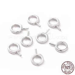 Anti-Tarnish Rhodium Plated 925 Sterling Silver Screw Eye Peg Bails&nbsp;STER-D035-42P