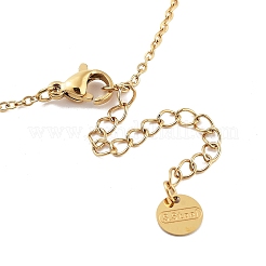 ゴールド 304 ステンレス ネックレス  樹脂の花のネックレス  ブルー  15.67~15.87インチ（39.8~40.3cm）&nbsp;NJEW-K252-09G-04