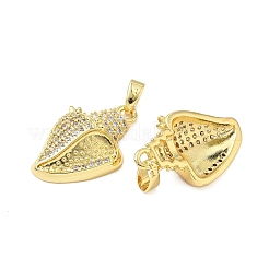 Brass Micro Pave Clear Cubic Zirconia Pendants&nbsp;KK-B139-06G