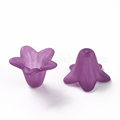 透明なアクリルビーズ  艶消し  花  インディゴ  17.5x12mm  穴：1.5mm  約770個/500g&nbsp;PLF018-16