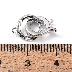 Rhodium Plated 925 Sterling Silver Micro Pave Clear Cubic Zirconia Fold Over Clasps&nbsp;LS-STER-G036-18P