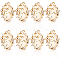 10Pc Valentine's Day Brass Micro Pave Clear Cubic Zirconia Pendants&nbsp;KK-BBC0023-75