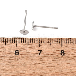 Tarnish Resistant 304 Stainless Steel Flat Round Blank Peg Stud Earring Findings&nbsp;STAS-S028-23