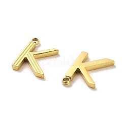 304ステンレスペンダント  文字kのチャーム  14KGP本金メッキ  16.5x12x1.5mm  穴：1.6mm&nbsp;STAS-L022-022G-K