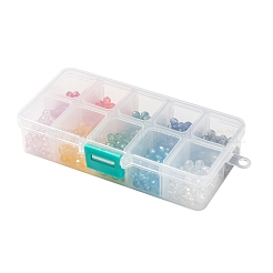 10色の電気メッキガラスビーズ  ABカラーメッキ  多面カット  ロンデル  ミックスカラー  6x5mm  穴：1mm  10色  50個/カラー  500個/箱&nbsp;EGLA-JP0002-01B-6mm