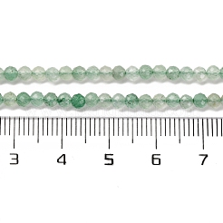 天然石グリーンアベンチュリンビーズ連売り  多面カット  ラウンド  3~3.5mm  穴：0.7mm  約113~116個/連  15.35~15.55インチ（39~39.5cm）&nbsp;G-F748-K01