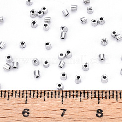 電気メッキガラスシリンダービーズ  シードビーズ  丸い穴  メタリックカラー  プラチナメッキ  1.5~2x1~2mm  穴：0.8mm  約8000個/袋  約85~95 G /袋&nbsp;SEED-Q036-01A-B04