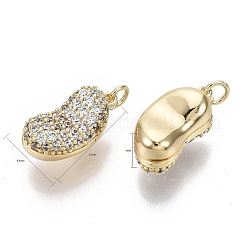 Brass Micro Clear Cubic Zirconia Charms&nbsp;KK-S356-105-NF