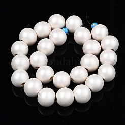 Painted Natural Wood Beads Strands&nbsp;WOOD-S053-58K