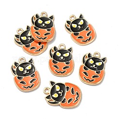 Halloween Light Gold Tone Alloy Enamel Pendants&nbsp;ENAM-P247-31KCG