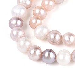 天然養殖淡水パールビーズ連売り  ポテト  ミックスカラー  6~7mm  穴：0.4~0.5mm  約51~52個/連  13.78~13.98''（35~35.5センチメートル）&nbsp;PEAR-T006-26