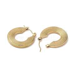 201ステンレススチールハーフフープピアス（女性用）  304ステンレスピン付き  ゴールドカラー  23.5x2.5mm&nbsp;EJEW-G385-24G