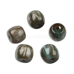 樹脂ビーズ  天然石風  バレル  ライトシーグリーン  8x7mm  穴：1.6mm&nbsp;RESI-N034-10-M15