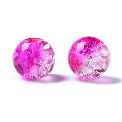 Transparent Crackle Baking Paint Glass Beads&nbsp;DGLA-N033-10