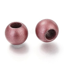 マットスプレー塗装アクリルヨーロッパビーズ  大穴ビーズ  ロンデル  レッド  12x10mm  穴：6mm  約3800個/2500g&nbsp;ACRP-Q017-03A-02