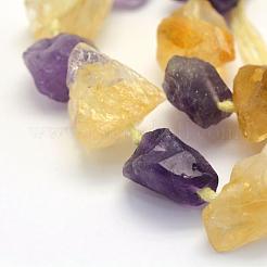 Rough Raw Natural Amethyst and Citrine Beads Strands&nbsp;G-K202-22B
