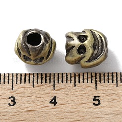 チベットスタイルのブラスビーズ  カドミウムフリー＆鉛フリー  スカル  アンティークブロンズ  10x9.5x8.5mm  穴：3mm&nbsp;KK-M284-48AB