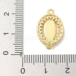 Rack Plating Brass Clear Cubic Zirconia Religion Oval Virgin Mary Connector Charms&nbsp;KK-L224-097G