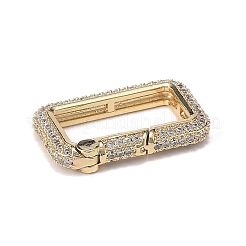 Brass Micro Pave Clear Cubic Zirconia Spring Gate Rings&nbsp;ZIRC-F120-006G