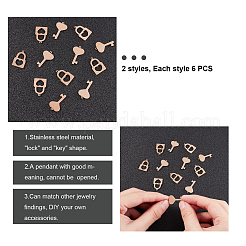 304 Stainless Steel Charms&nbsp;STAS-UN0012-03RG
