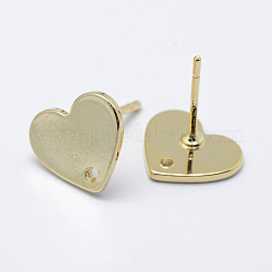 Brass Stud Earring Findings&nbsp;KK-F728-34G