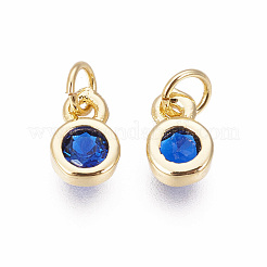 Brass with Single Cubic Zirconia Charms&nbsp;ZIRC-F095-03G-06
