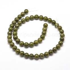 Round Natural Green Granite Beads Strands&nbsp;G-I125-77-8mm