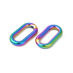 イオンプレーティング（IP）304ステンレス鋼リンクリング  オーバル  虹色  19x10x2.5mm  内径：14x5mm&nbsp;STAS-L268-034MC