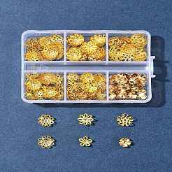 メッキアイアン製ビーズキャップ  5  - 花びらの花  フィリグリー  ゴールドカラー  8x3mm  穴：0.5mm  80pc&nbsp;IFIN-FS0001-41