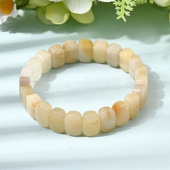天然トパーズと翡翠のビーズを使ったストレッチブレスレット（女性用・男性用）  長方形  内径：2.26インチ（5.75cm）&nbsp;BJEW-D461-02I