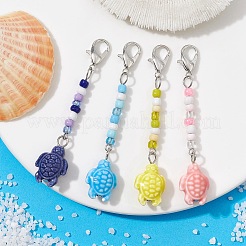 Ocean Themed 4Pcs 4 Colors Handmade Porcelain Pendant Decorations&nbsp;HJEW-JM01697
