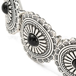 Bohemia Style Alloy Flower Beaded Stretch Bracelets for Women&nbsp;BJEW-H327-02AS