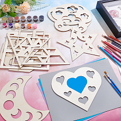 12Pcs MDF Geometric Shape Template&nbsp;DIY-UN0007-96A