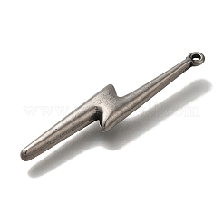 304ステンレスペンダント  稲妻のチャーム  アンティークシルバー  42.5x8x4mm  穴：1mm&nbsp;STAS-H223-04AS