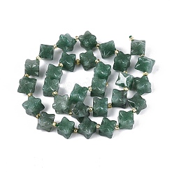 天然石グリーンアベンチュリンビーズ連売り  スター  シードビーズで  12~15.5x11~13x11~13mm  穴：1~1.2mm  約28~29個/連  16.14~17.32インチ（41~44cm）&nbsp;G-Q608-07A-04