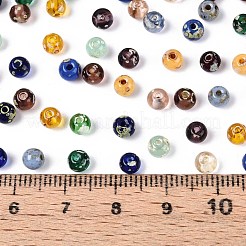 ピカソ ベーキングペイント ガラスシードビーズ  ラウンド  ミックスカラー  4~4.5mm  穴：1mm  約4500個/ポンド&nbsp;SEED-N007-35