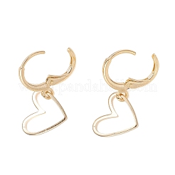 Brass Heart Pendants Leverback Earrings&nbsp;EJEW-JE06900