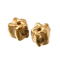 304ステンレススチールビーズ  イオンプレーティング（ip）  スター  18KGP本金メッキ  4x4x4mm  穴：1.5mm&nbsp;STAS-L315-050G
