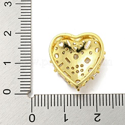 Rack Plating Brass Micro Pave Clear Cubic Zirconia Slide Charms&nbsp;ZIRC-I065-01B-G