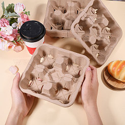 30Pcs Biodegradable Pulp Disposable Coffee Cup Tray&nbsp;AJEW-BC0009-87B