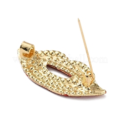 Red Lip Rhinestone Brooch&nbsp;JEWB-G040-06G