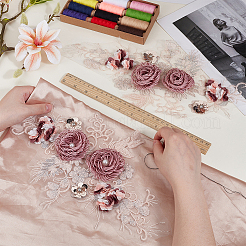 Flower Polyester with Resin Embroidery Ornament Accessories&nbsp;DIY-WH0671-052