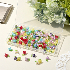 120Pcs Acrylic Beads with Plastic Imitation Pearl Beads Pendants&nbsp;FIND-SC0019-78