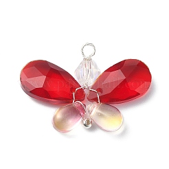 5Pcs 5 Color Glass Pendants&nbsp;PALLOY-TA00052