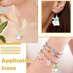 30Pcs 6 Styles Easter Alloy Enamel Pendants&nbsp;ENAM-YW0008-61